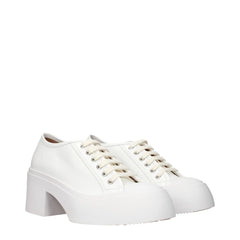 Baskets compensées en cuir blanc Marni - EU41/US11