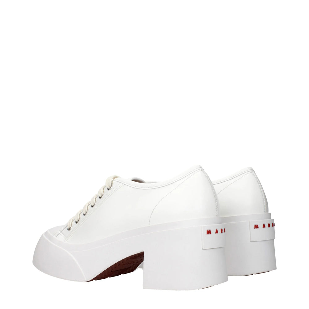 Baskets compensées en cuir blanc Marni - EU41/US11
