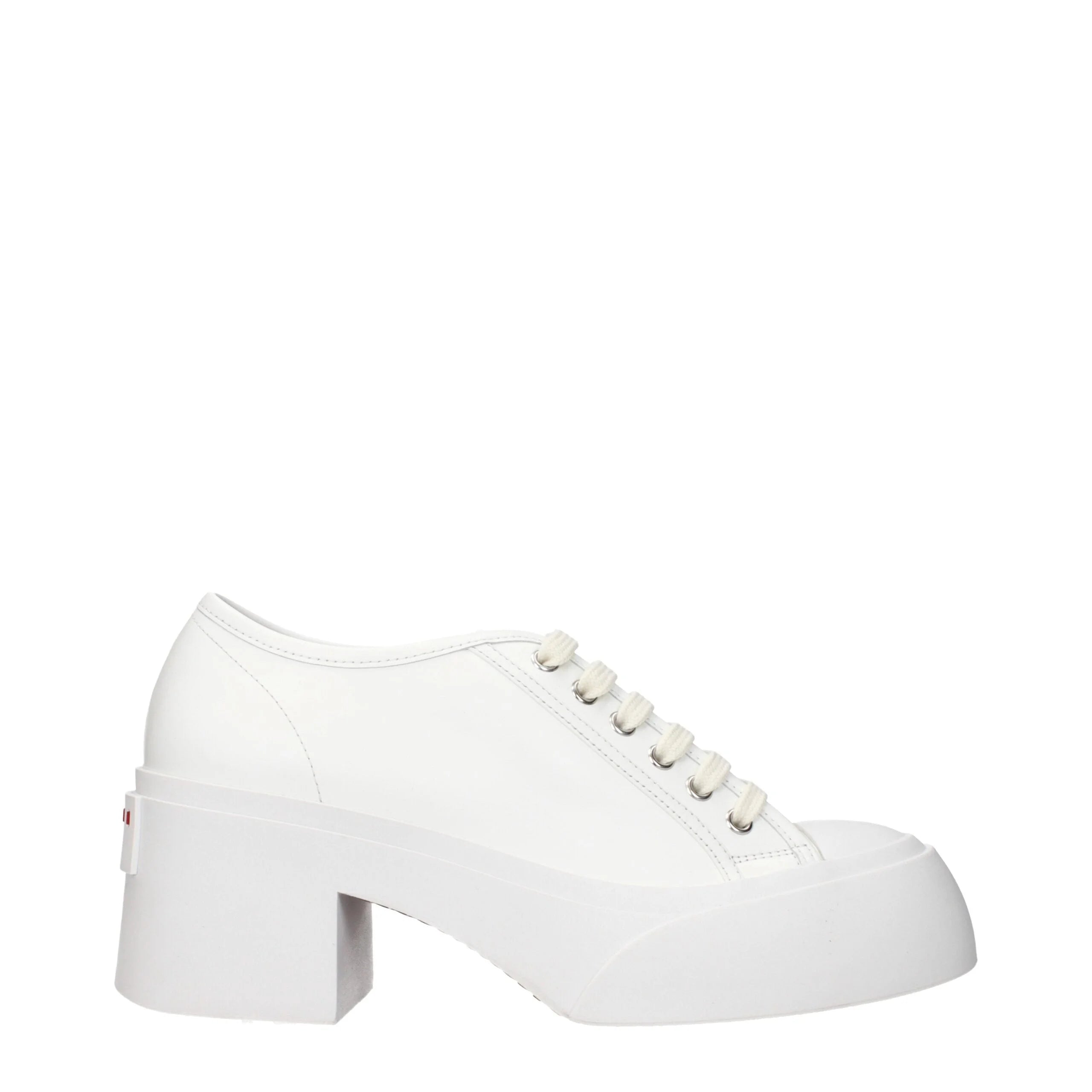 Baskets compensées en cuir blanc Marni - EU41/US11