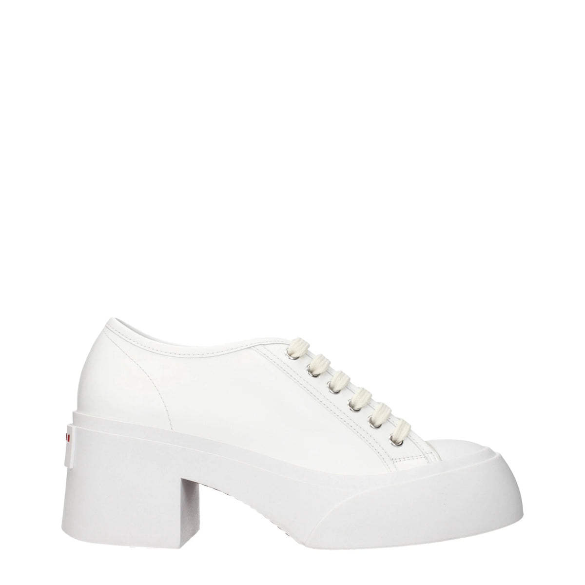 Baskets compensées en cuir blanc Marni - EU41/US11