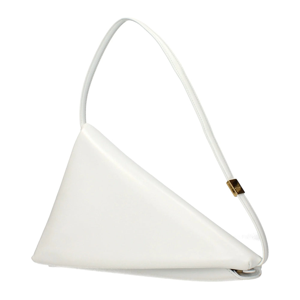 Bolsa de ombro de couro branca Marni