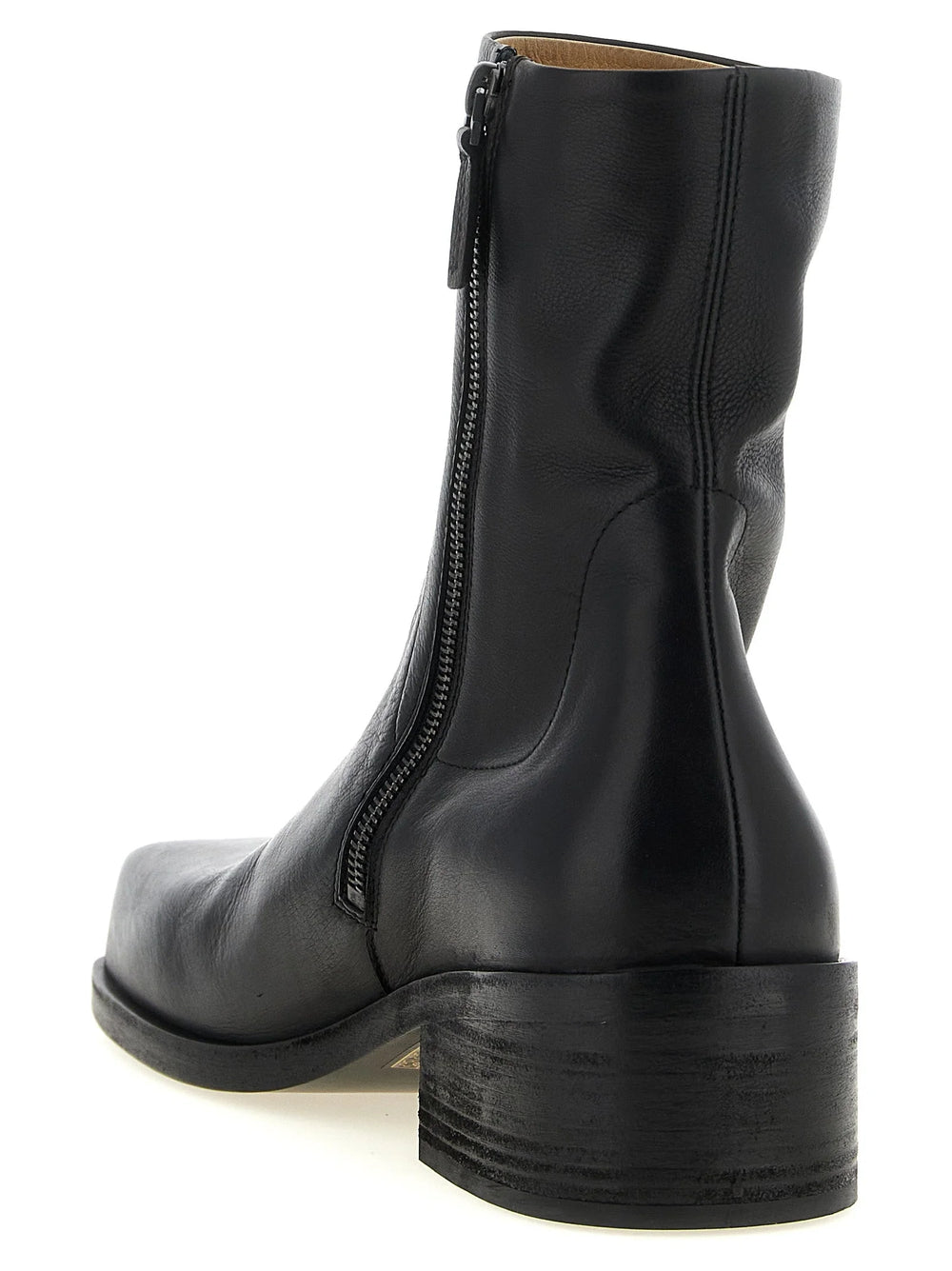 Marsell Black Calfskin Ankle Boots