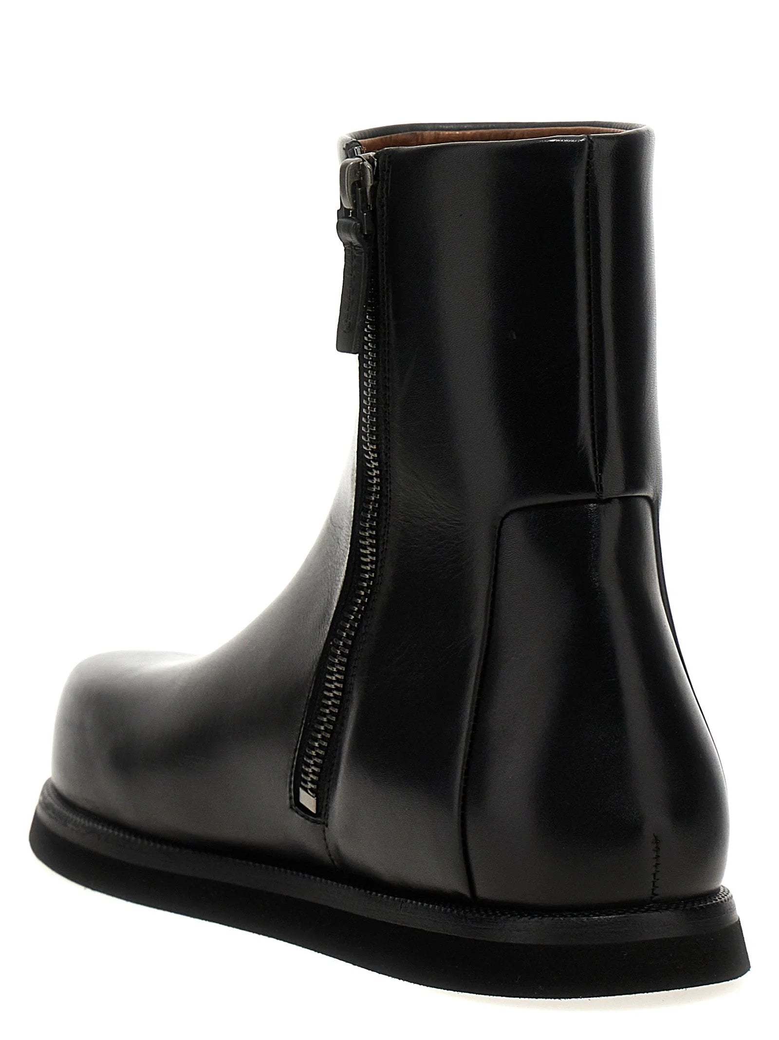 Marsell Black Calfskin Ankle Boots - EU35.5/US5.5