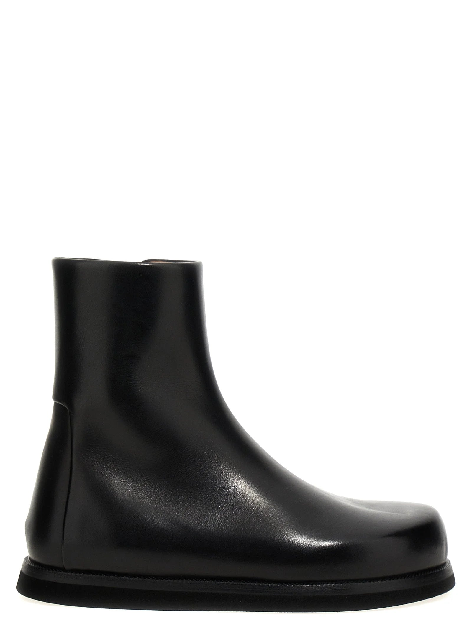 Marsell Black Calfskin Ankle Boots - EU35.5/US5.5