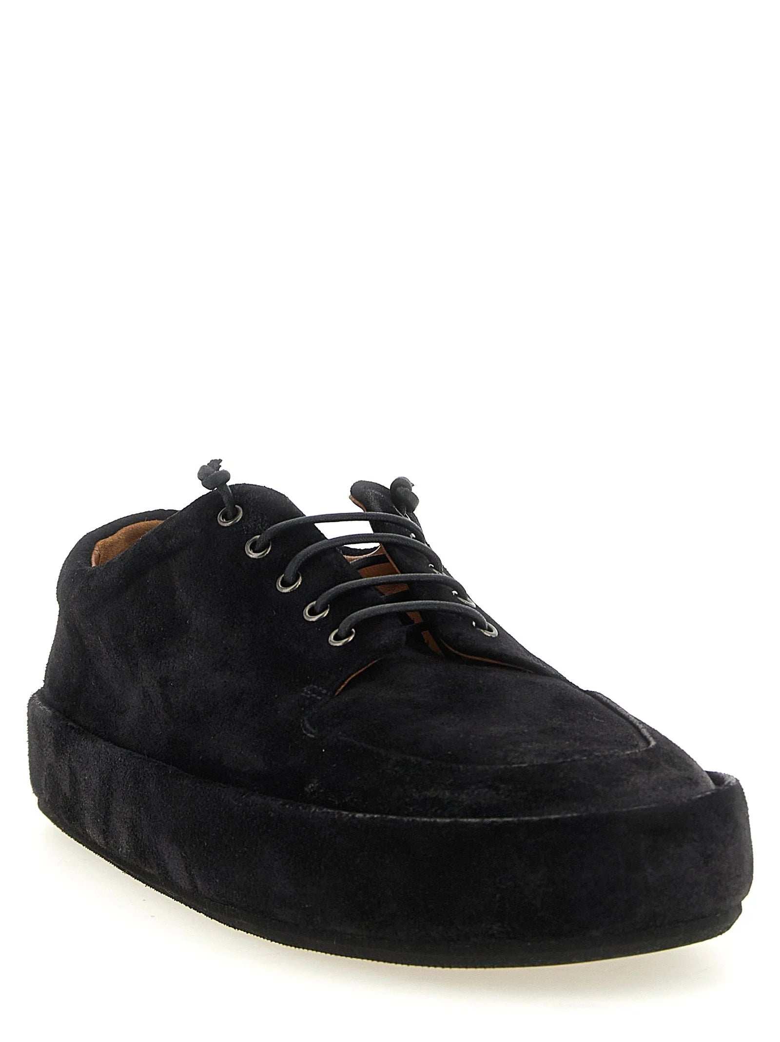 Marsell Black Calfskin Oxfords And Derbies