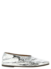 Marsell Silver Calfskin Ballet Flats