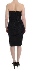 Masha Ma Black Strapless Embellished Pencil Dress - Dresses
