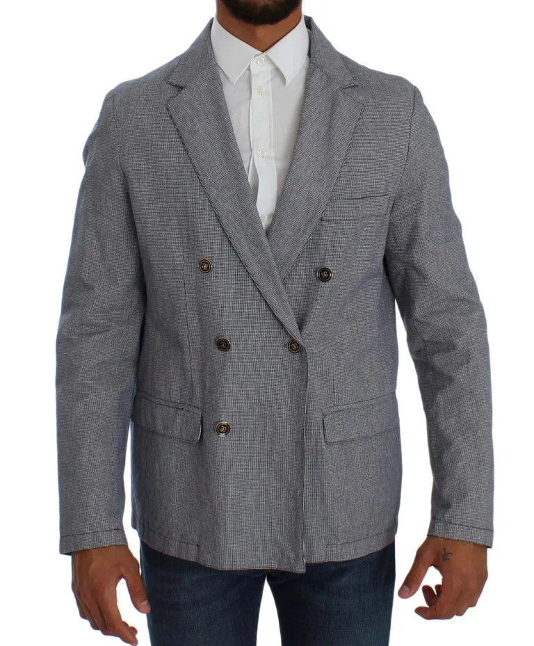 Master Coat Blue Double Breasted Regular Fit Blazer - IT50 | L - Sport Jackets