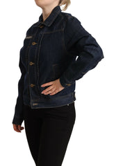 Master Coat Dark Blue Button Down Long Sleeves Denim Jacket - IT40|S - Trucker Jackets