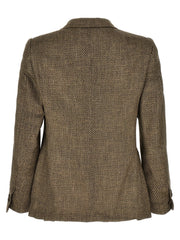 MAURIZIO MIRI Beige Alpaca Leather Blazer