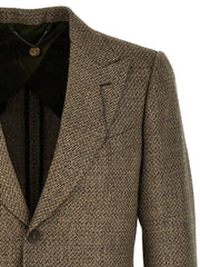 MAURIZIO MIRI Beige Alpaca Leather Blazer