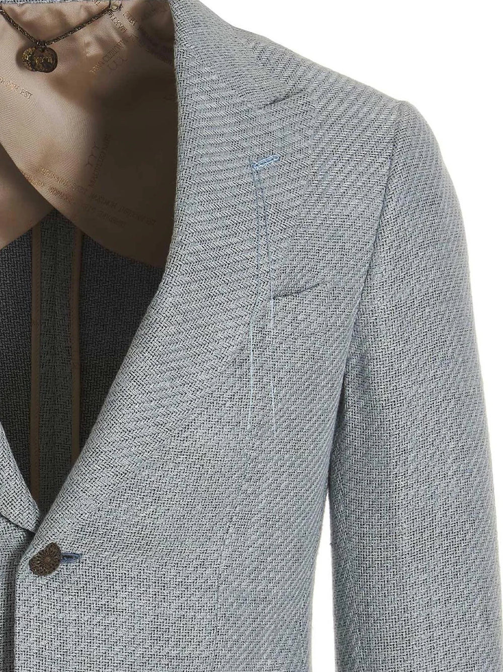 MAURIZIO MIRI Blue Silk Blazer - 48 | M