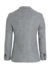 MAURIZIO MIRI Blue Silk Blazer - 48 | M