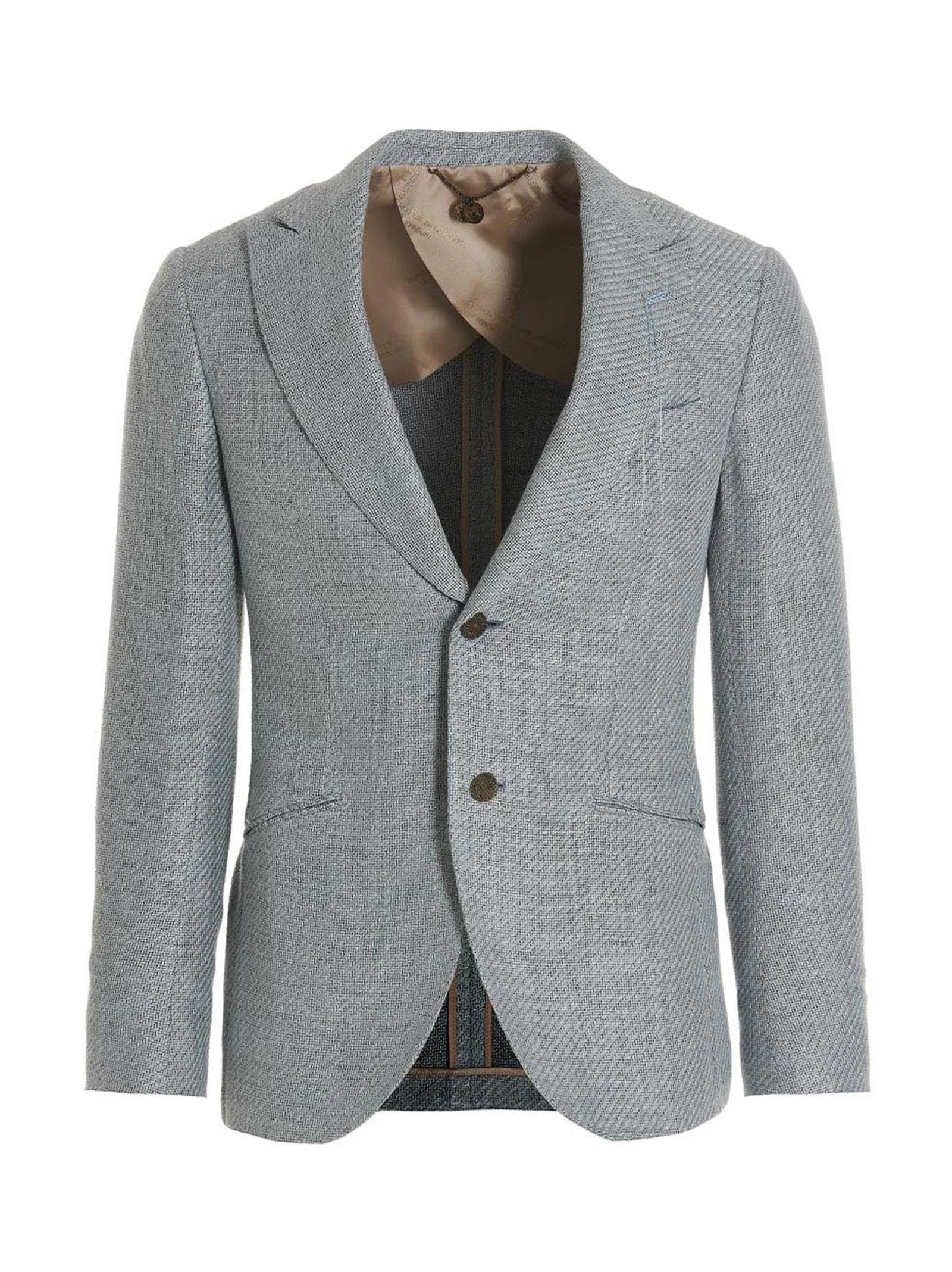MAURIZIO MIRI Blue Silk Blazer - 48 | M