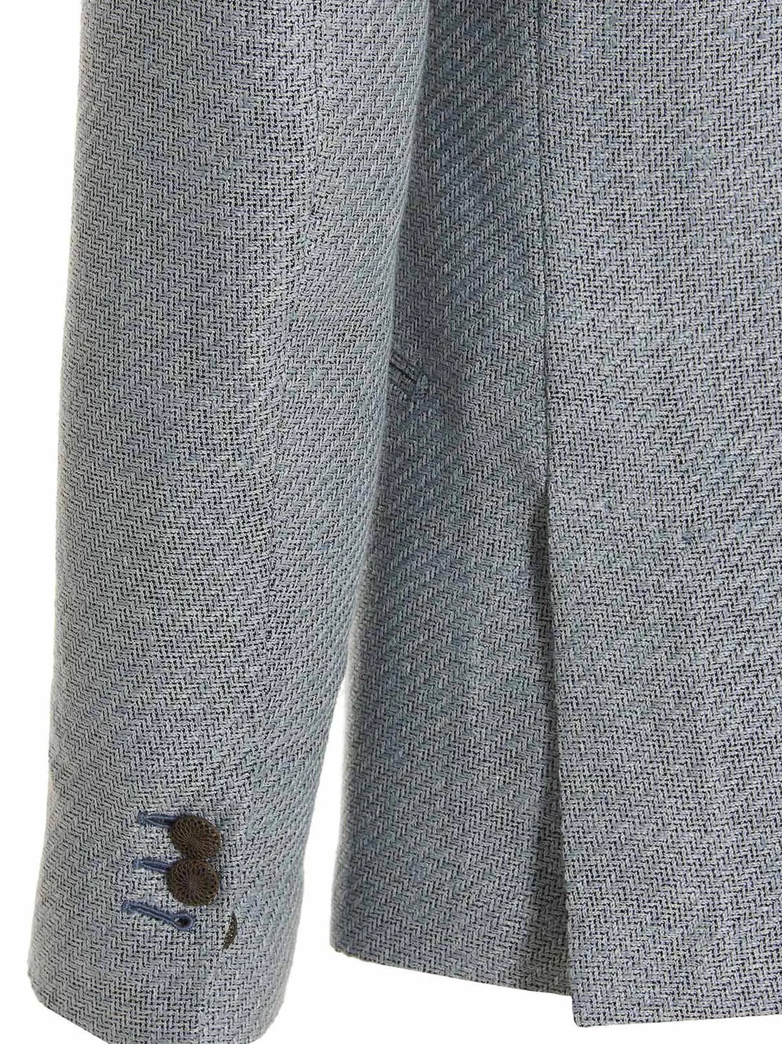 MAURIZIO MIRI Blue Silk Blazer - 48 | M