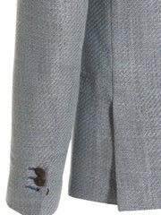 MAURIZIO MIRI Blue Silk Blazer - 48 | M