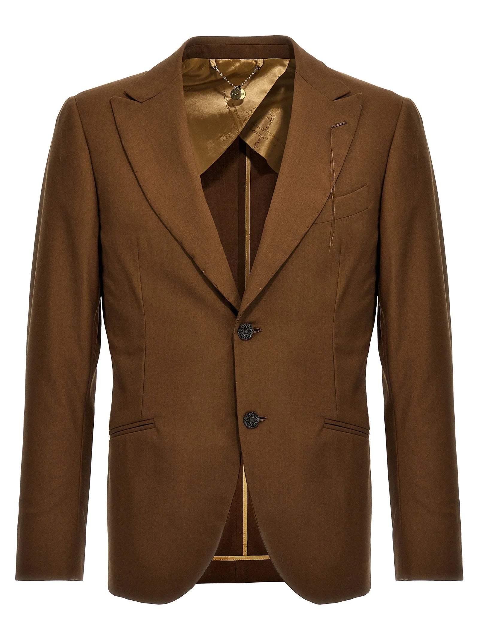 MAURIZIO MIRI Brown Wool Blazer - XXL