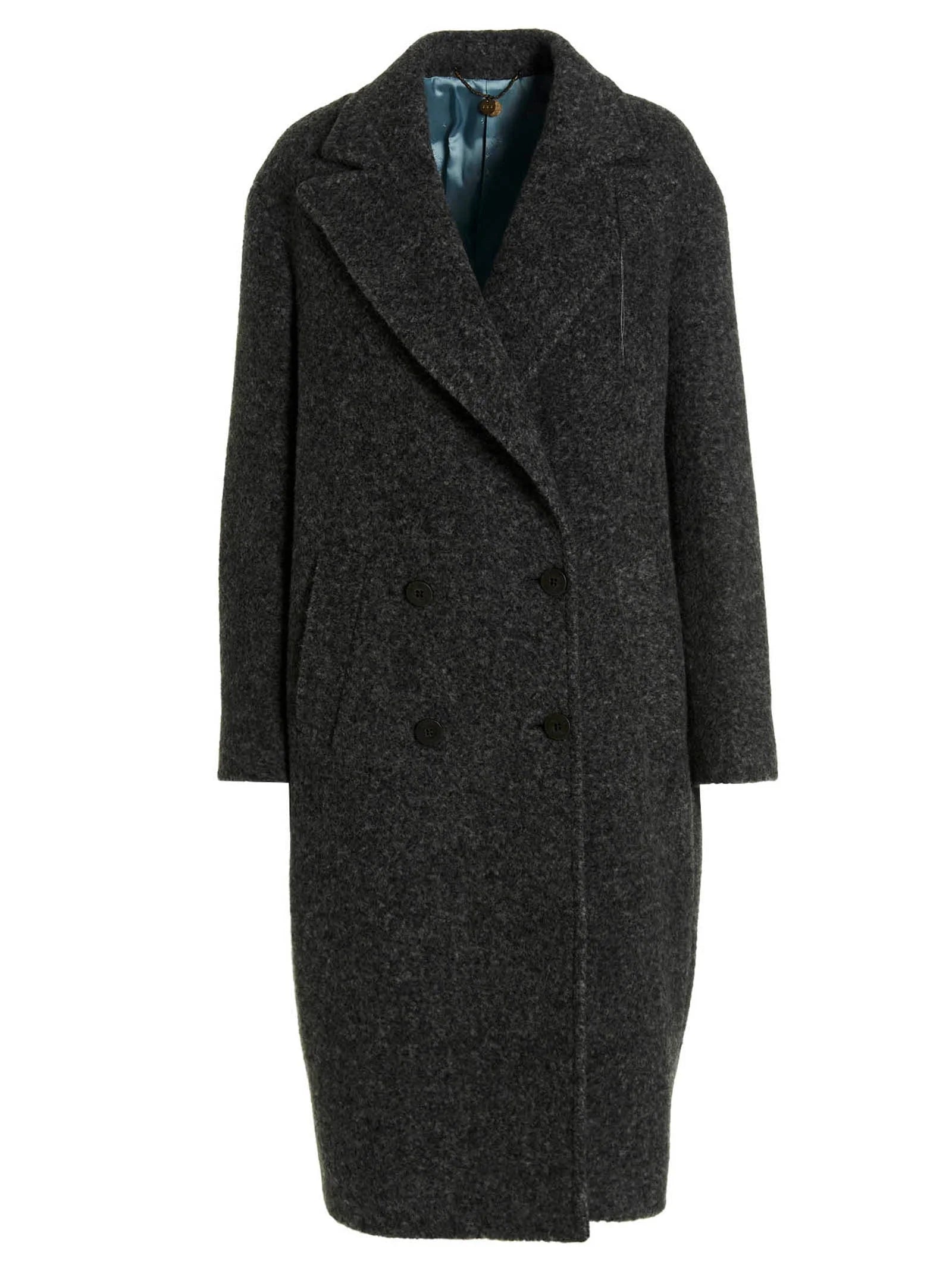 MAURIZIO MIRI Gray Viscose Coat - IT38