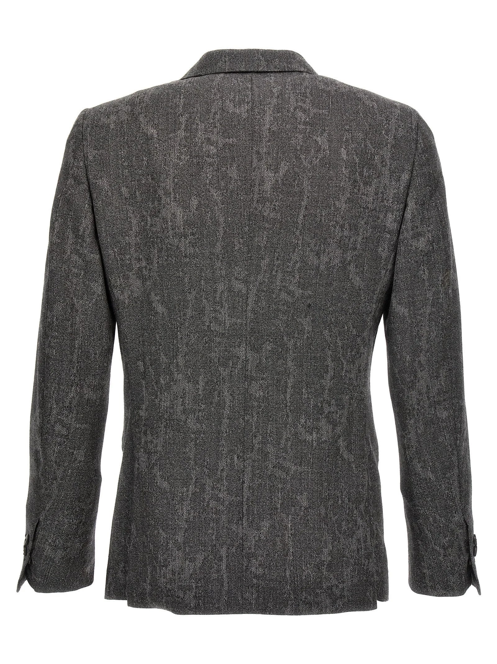 MAURIZIO MIRI Gray Wool Blazer - IT52 | XL