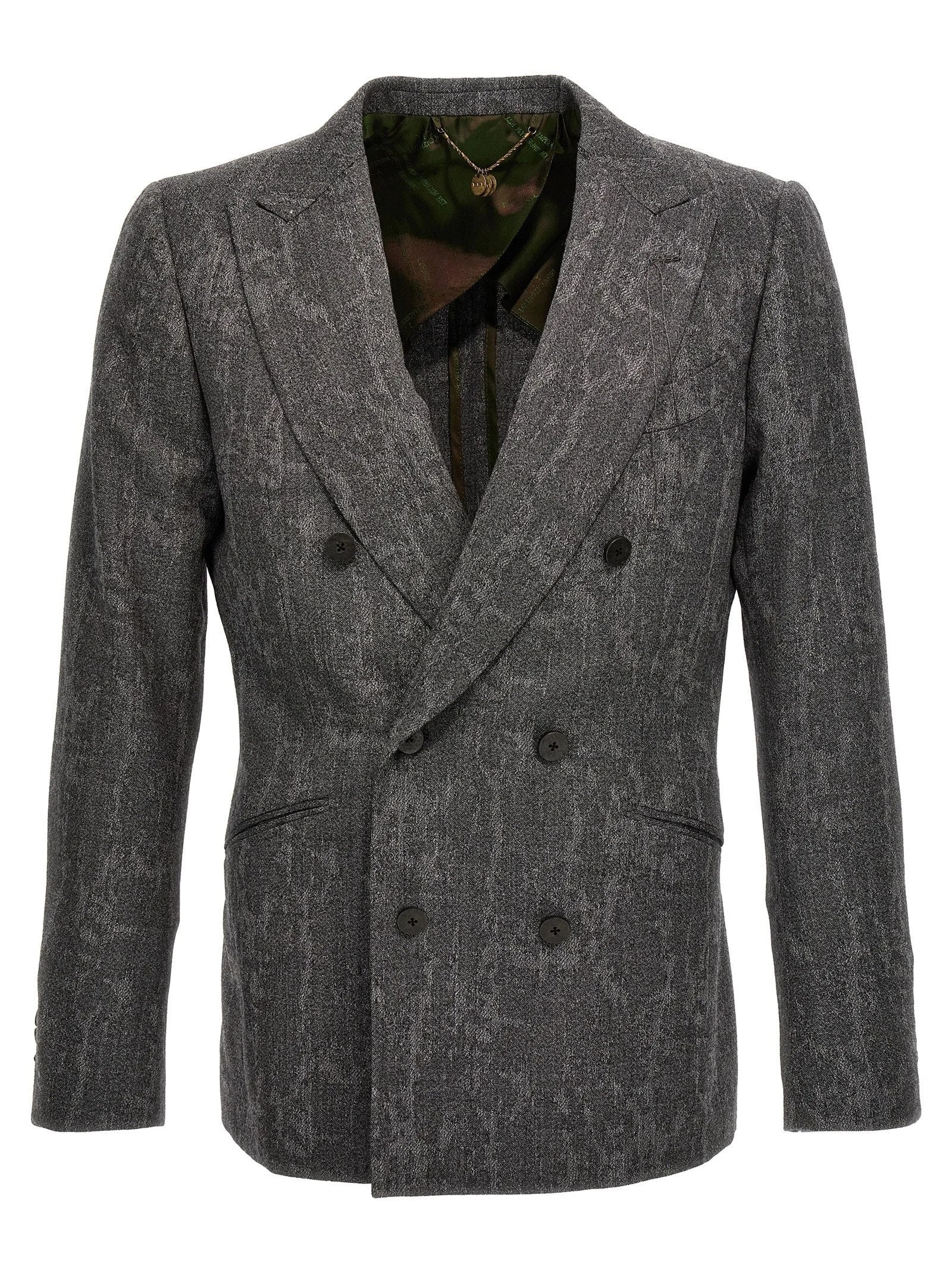 MAURIZIO MIRI Gray Wool Blazer - IT52 | XL