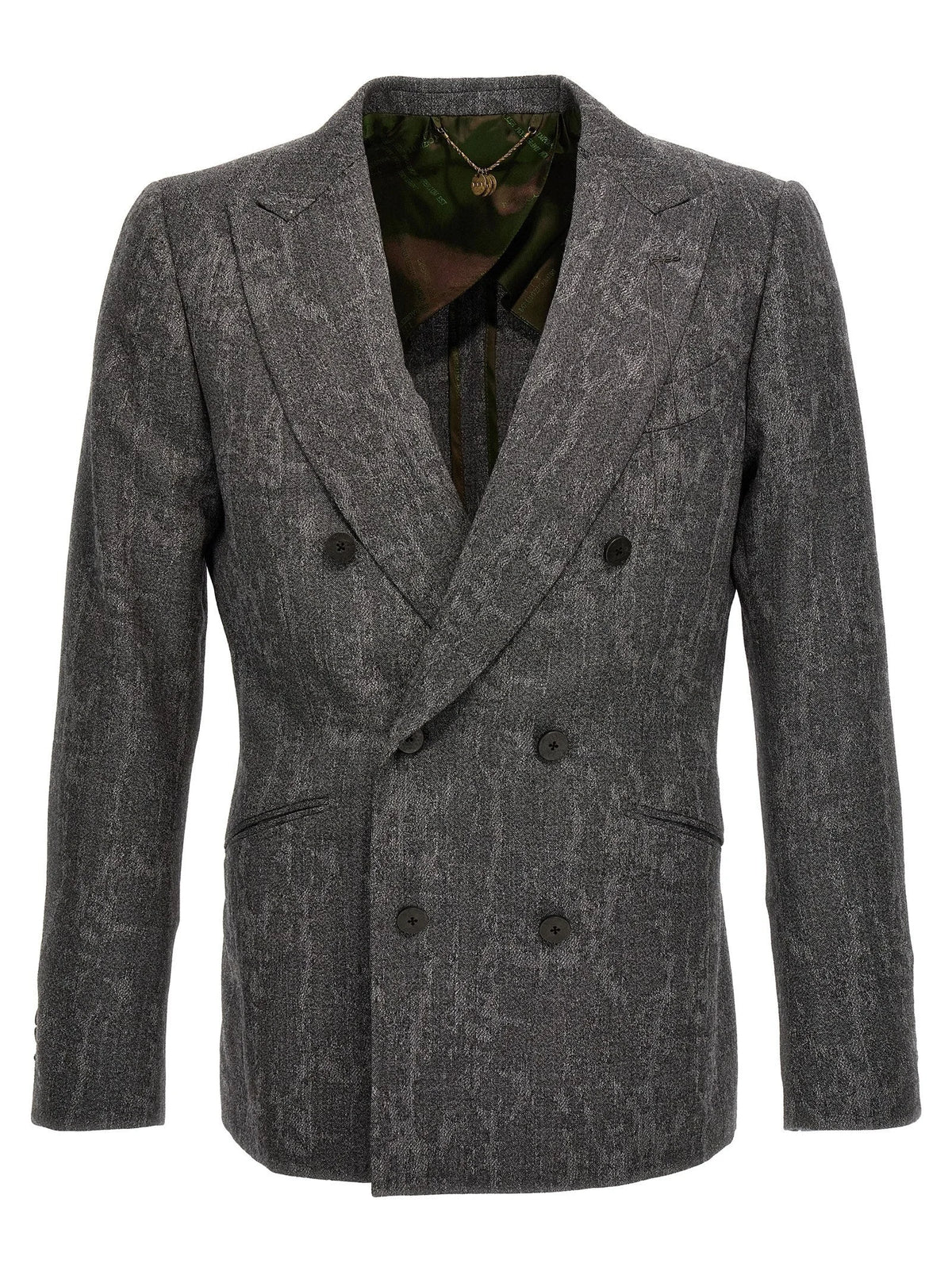 MAURIZIO MIRI Gray Wool Blazer - IT52 | XL