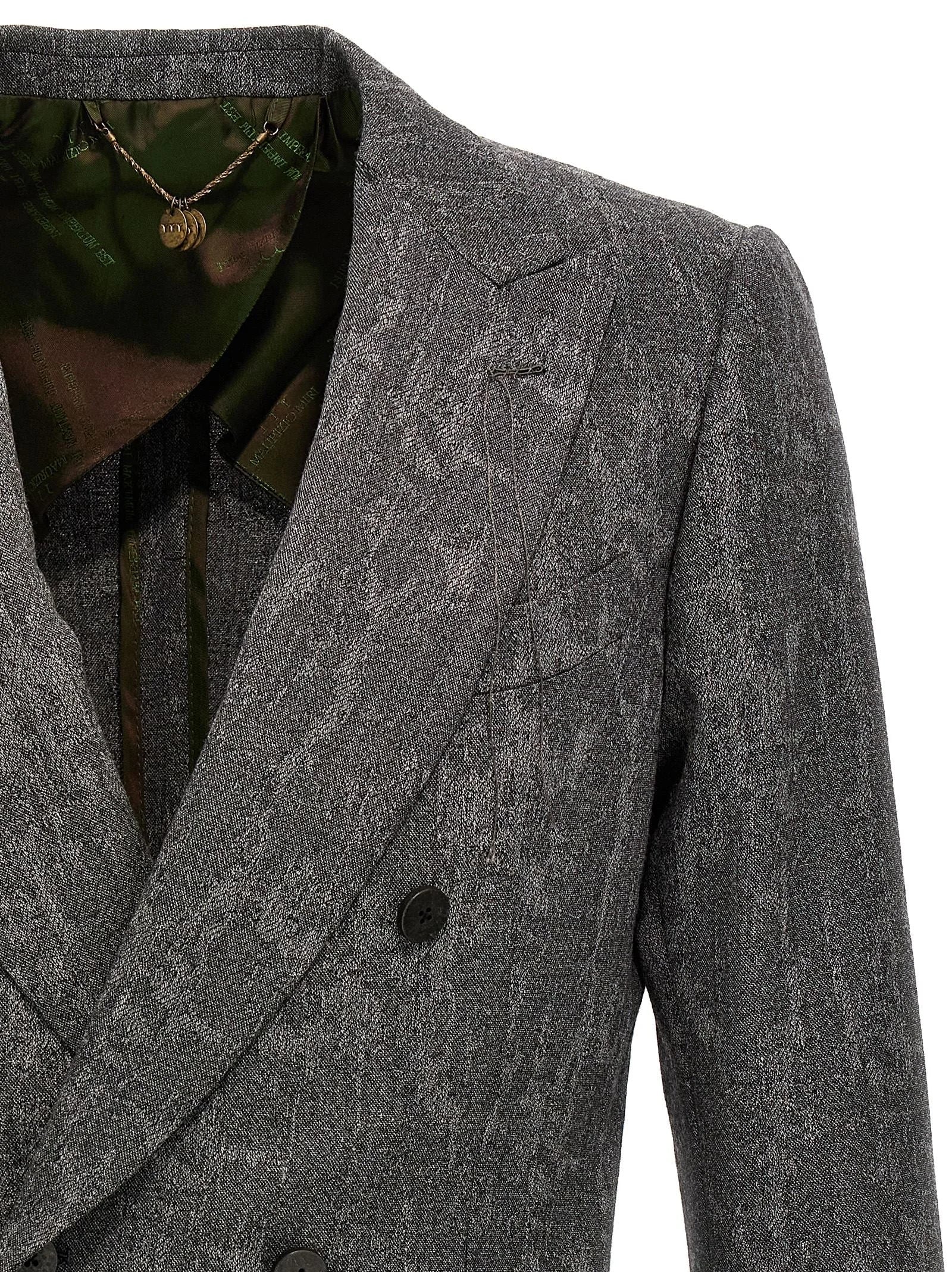 MAURIZIO MIRI Gray Wool Blazer - IT52 | XL