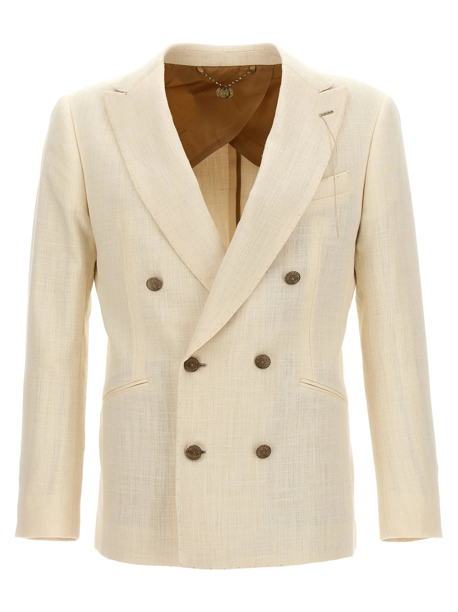 MAURIZIO MIRI White Silk Blazer - XXL