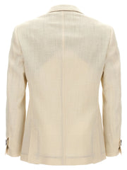 MAURIZIO MIRI White Silk Blazer - XXL