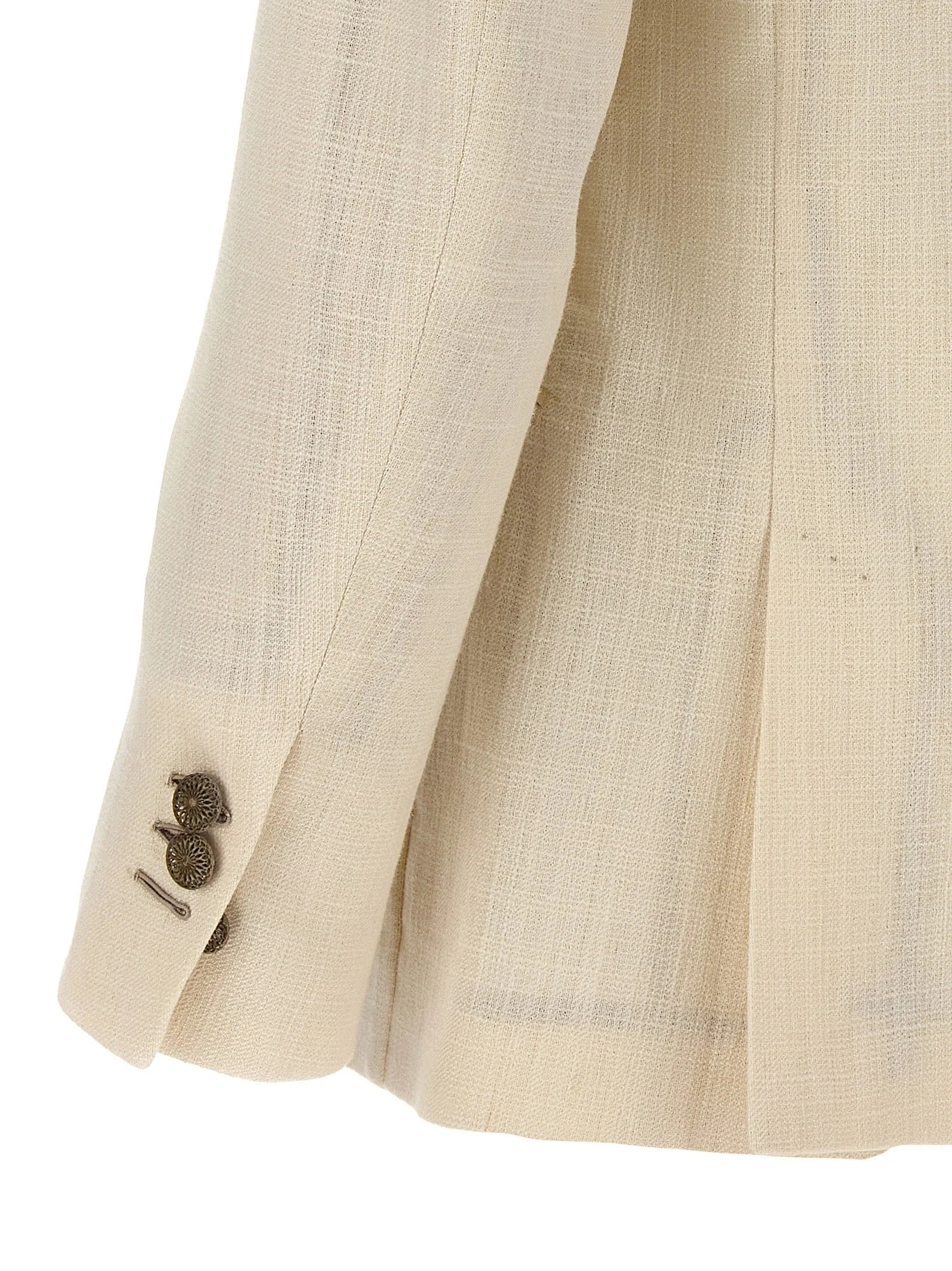 MAURIZIO MIRI White Silk Blazer - XXL