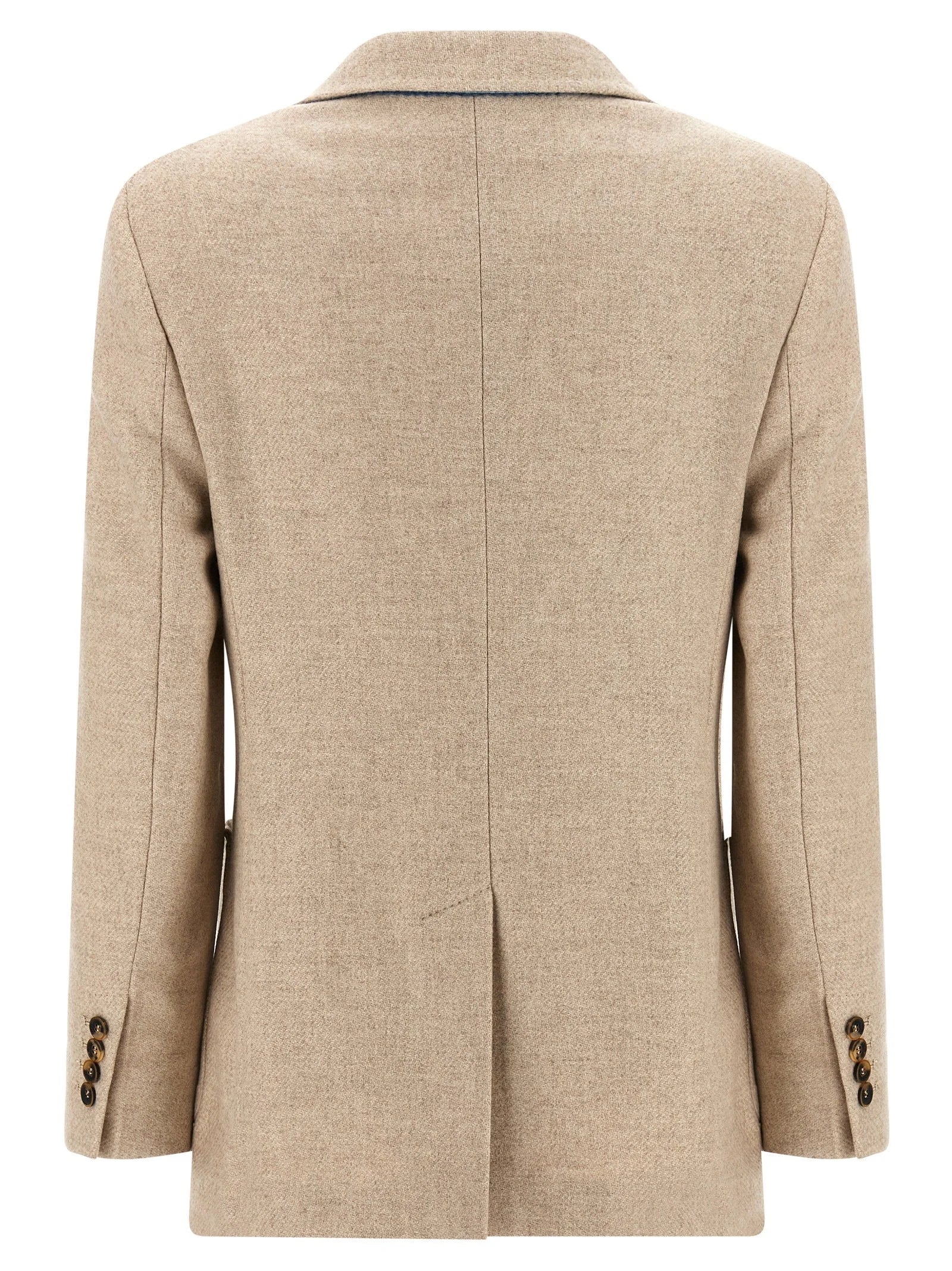 Max Mara Beige Alpaca Leather Blazer
