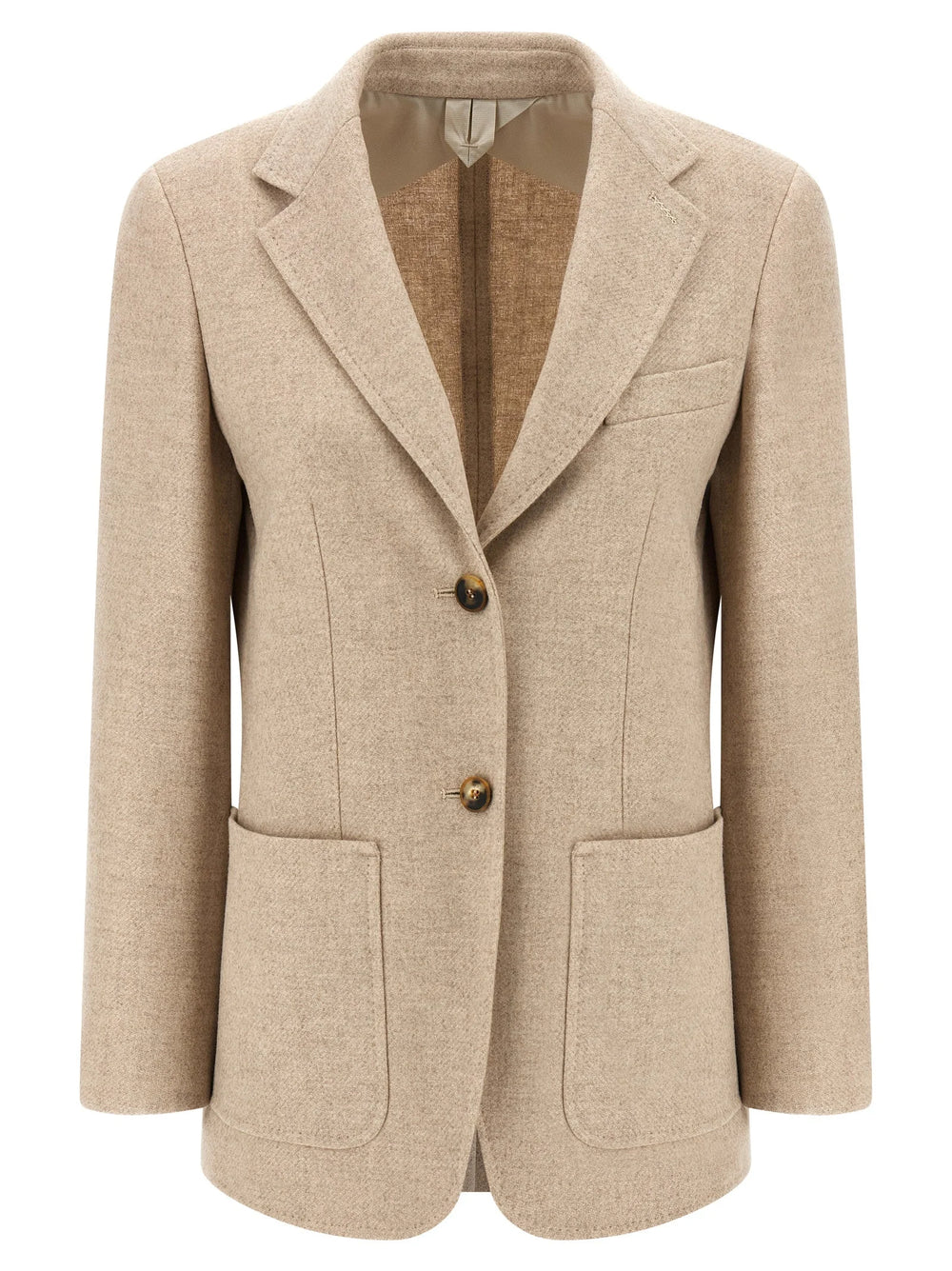 Max Mara Beige Alpaca Leather Blazer
