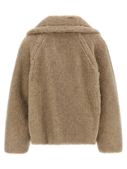 Max Mara Beige Alpaca Leather Coat - IT42