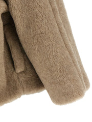Max Mara Beige Alpaca Leather Coat - IT42