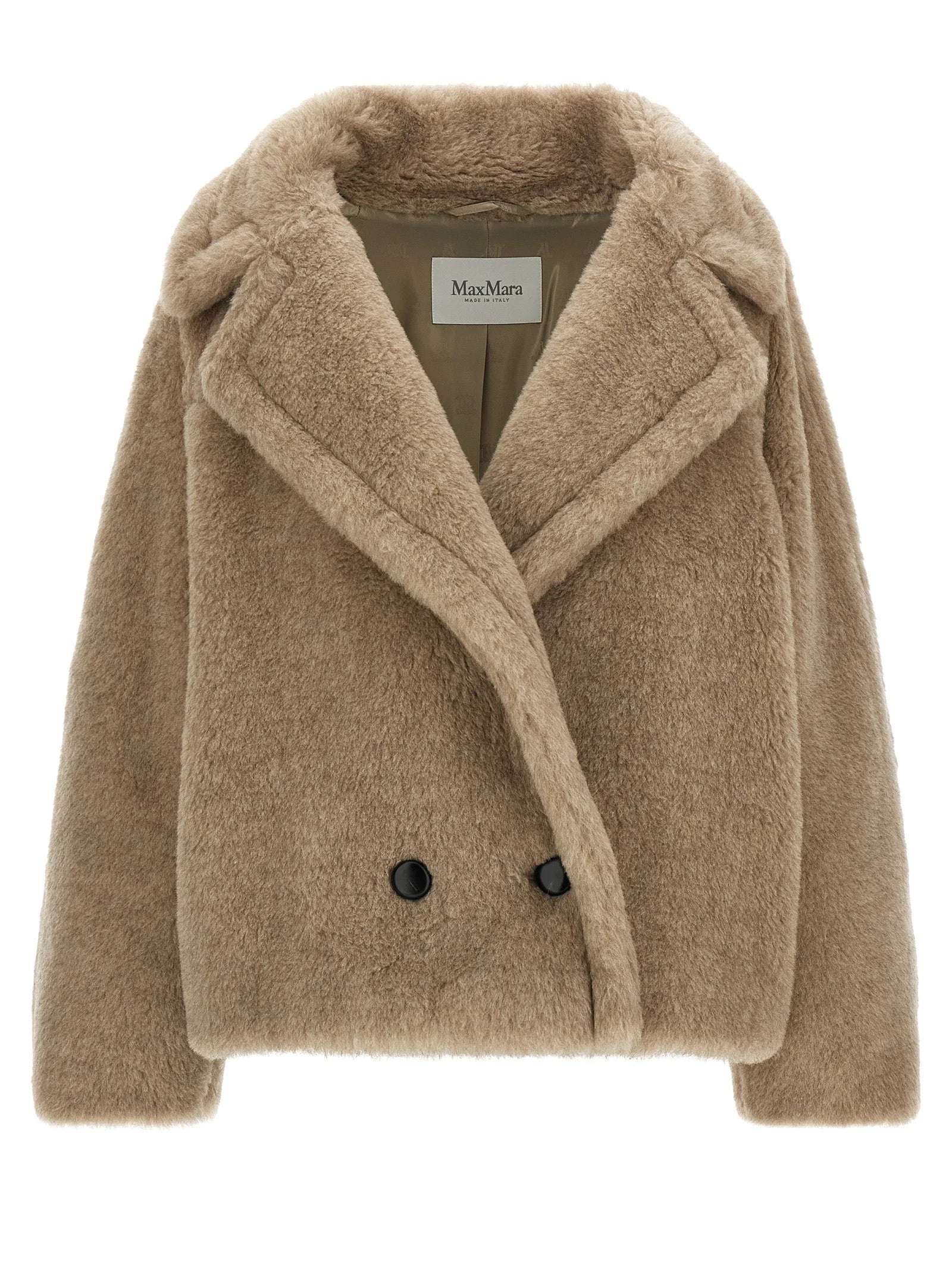 Max Mara Beige Alpaca Leather Coat - IT42