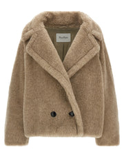 Max Mara Beige Alpaca Leather Coat - IT42