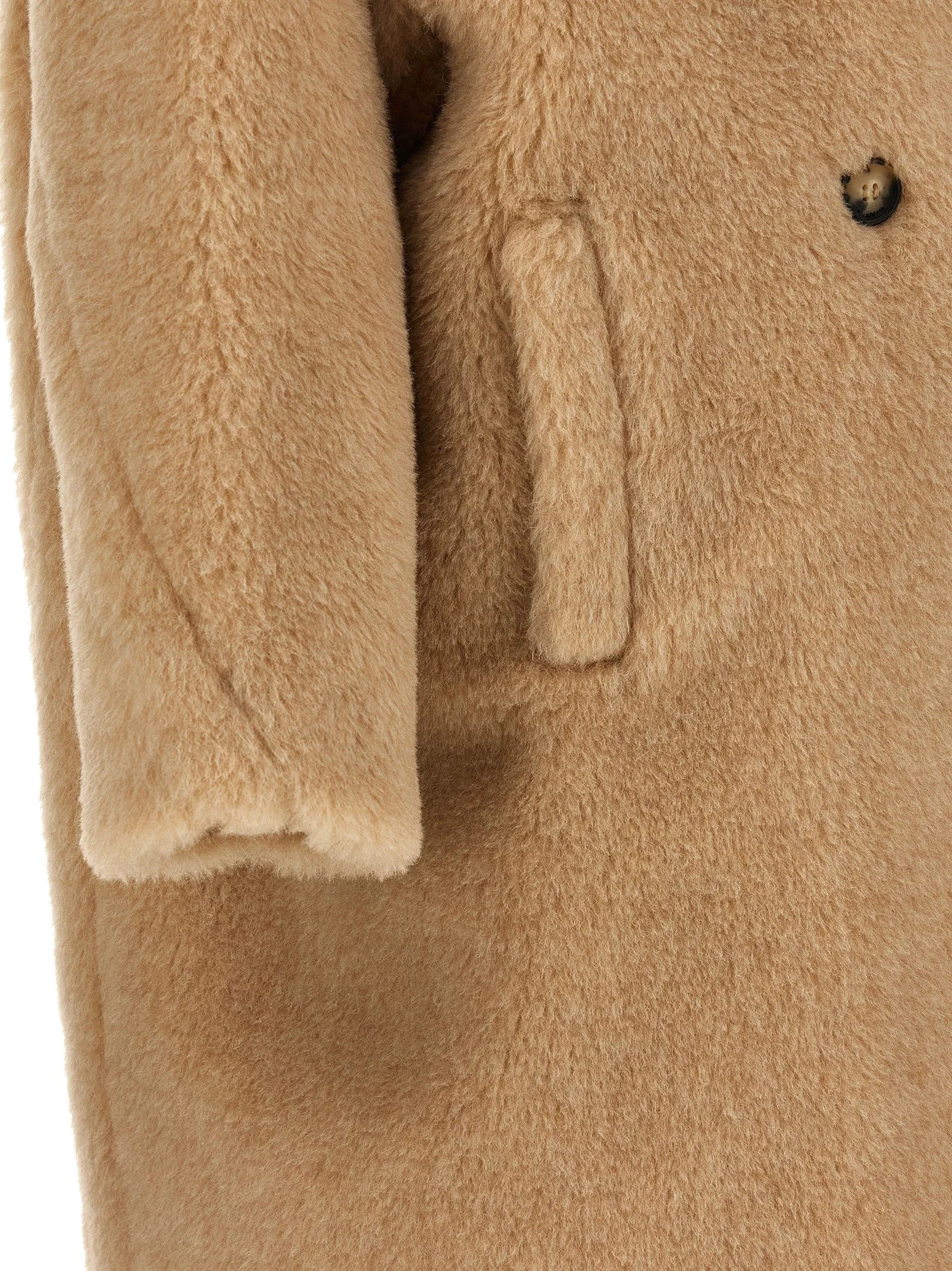 Max Mara Beige Alpaca Leather Coat - L