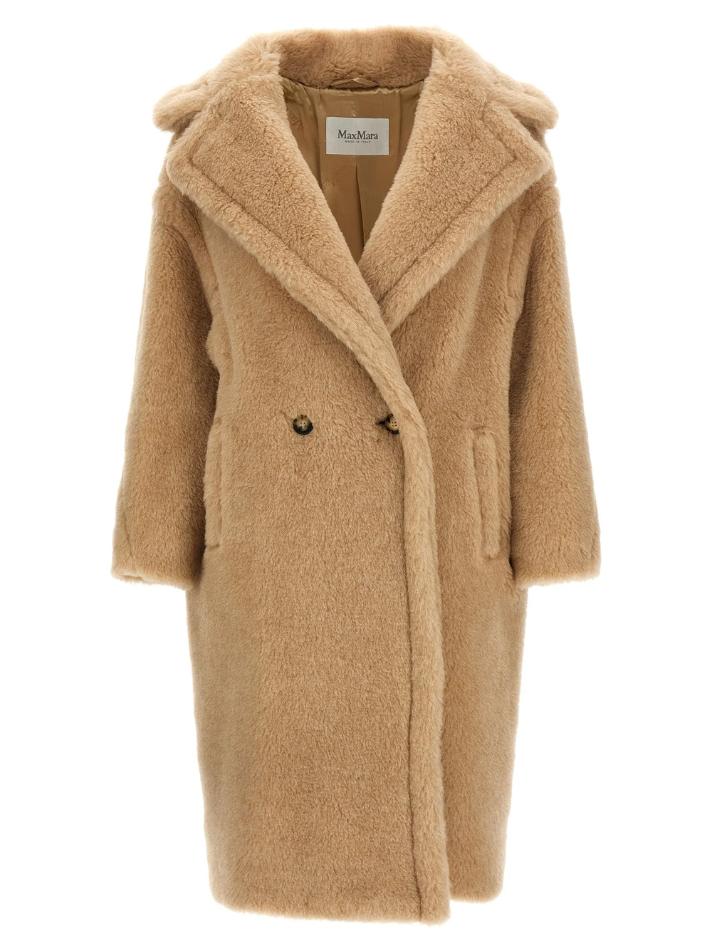 Max Mara Beige Alpaca Leather Coat - L