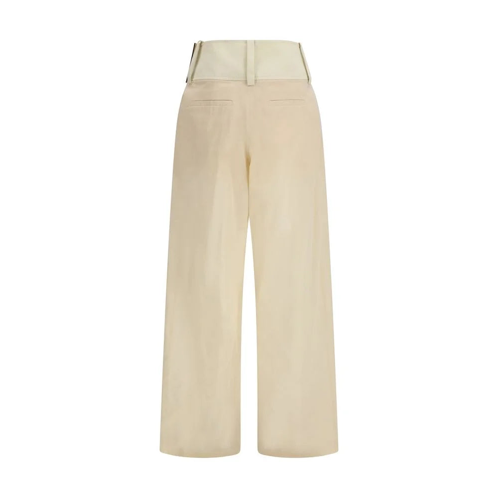 Max Mara Beige Bomull Casual Byxor