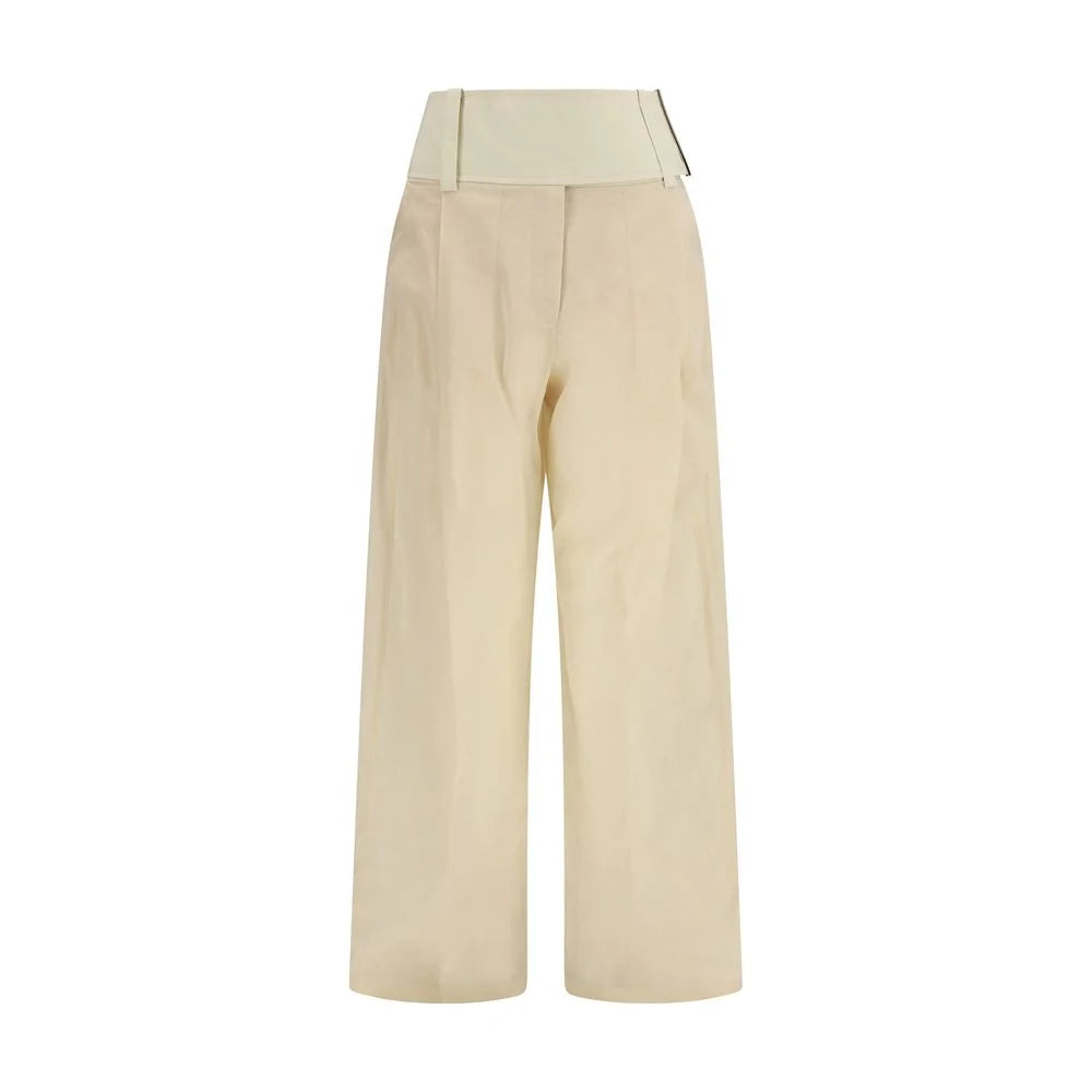 Max Mara Beige Bomull Casual Byxor