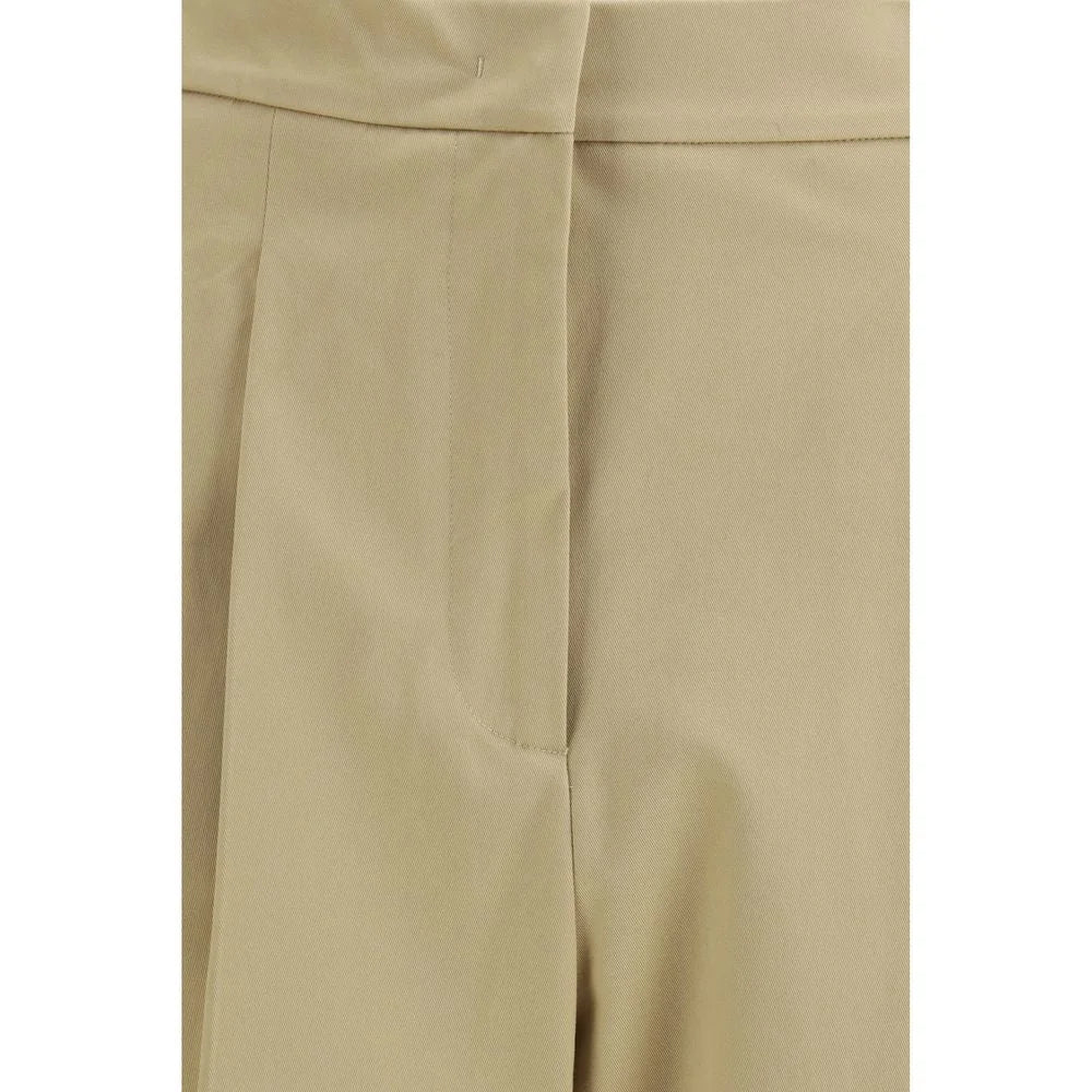Max Mara Beige Cotton Cropped Pants