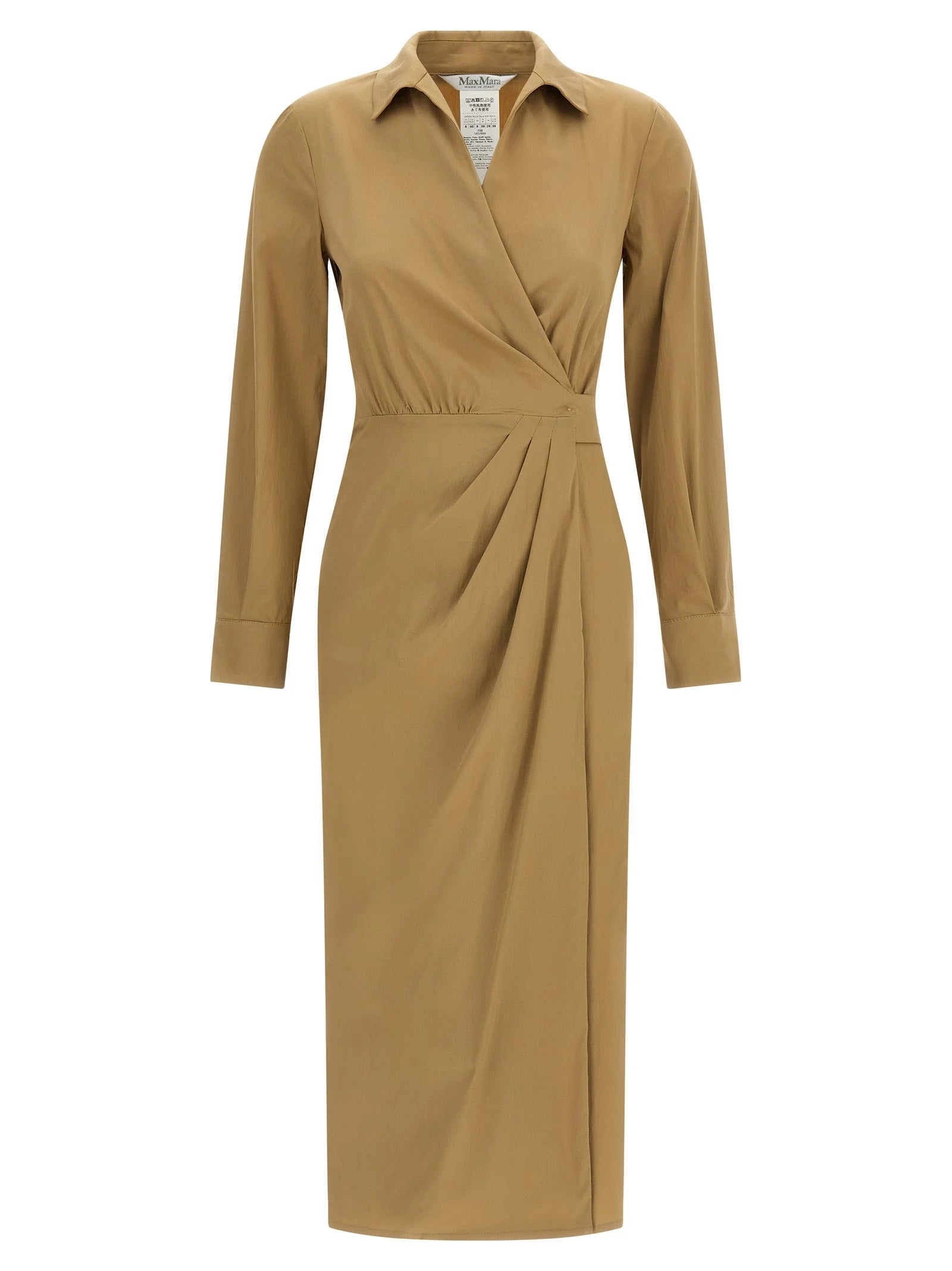 Max Mara Beige Cotton Midi Dress - IT42