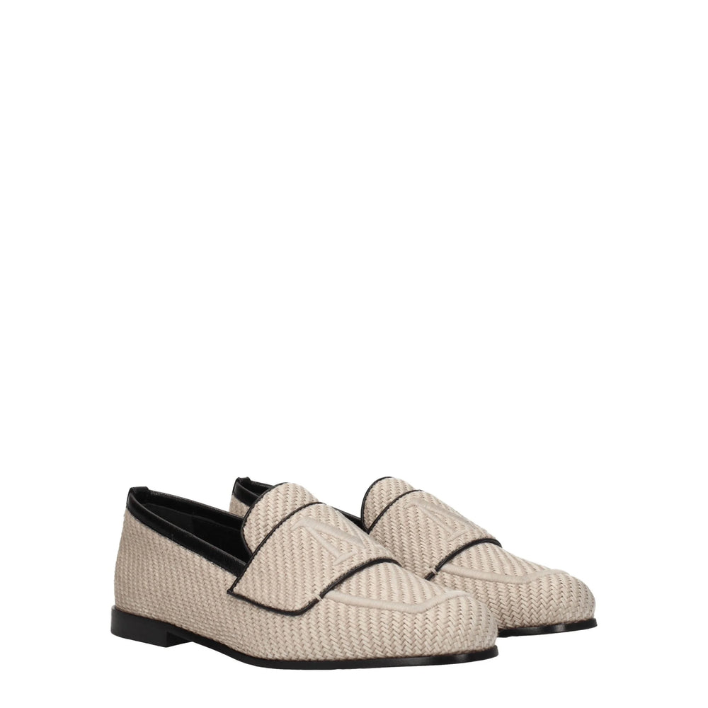 Max Mara Beige Fabric Slip-On Loafers - EU36/US6