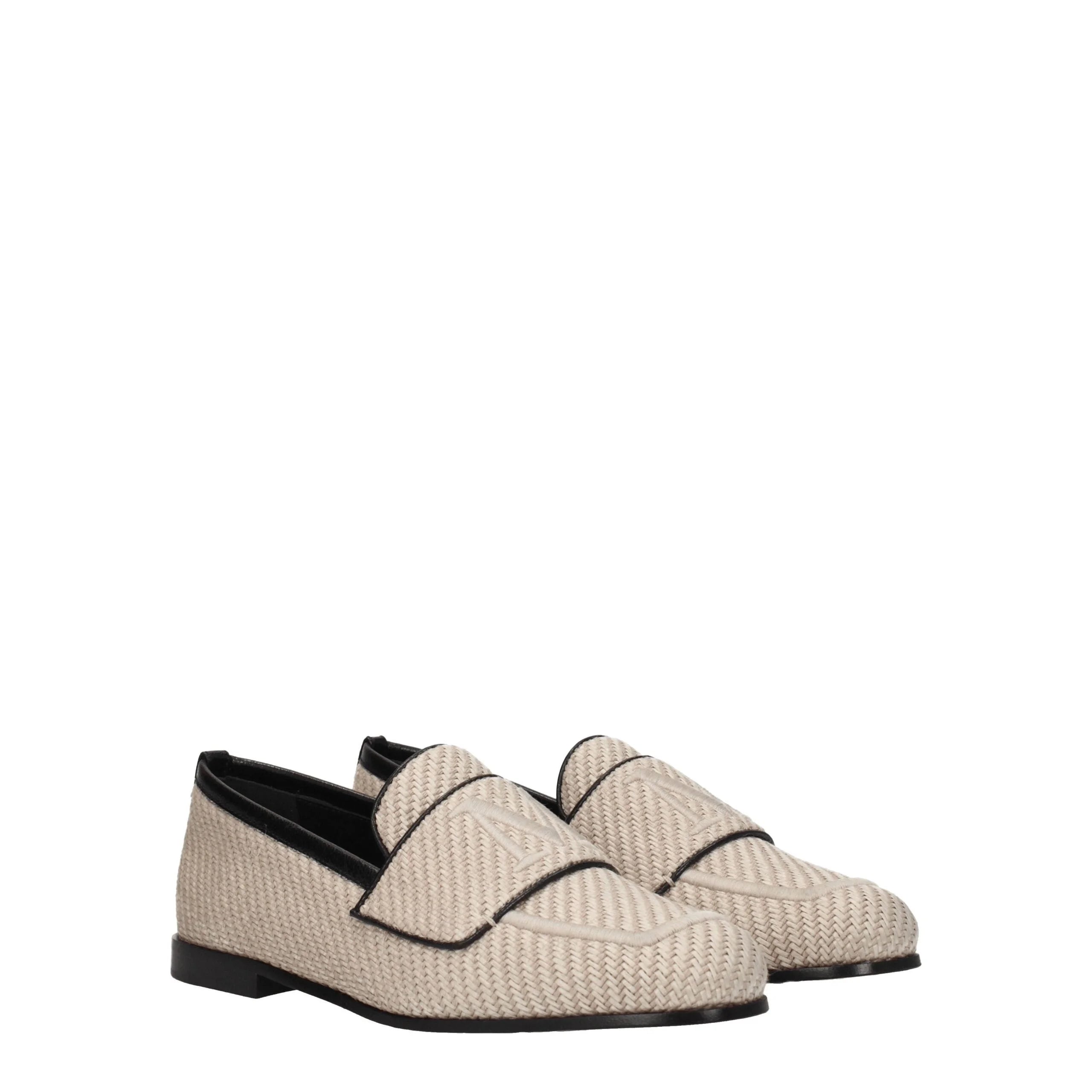 Max Mara Beige Fabric Slip-On Loafers - EU36/US6