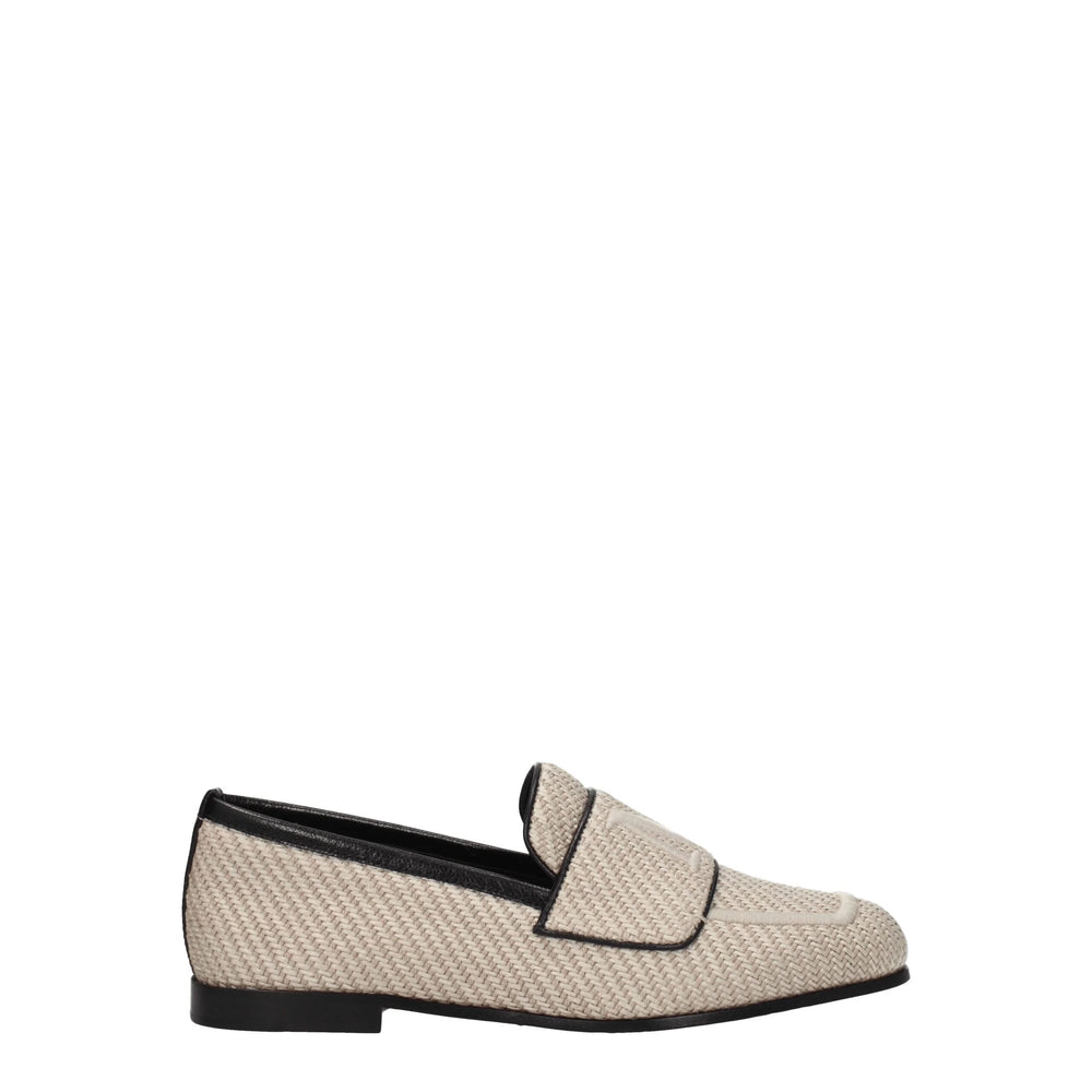 Max Mara Beige Fabric Slip-On Loafers - EU36/US6