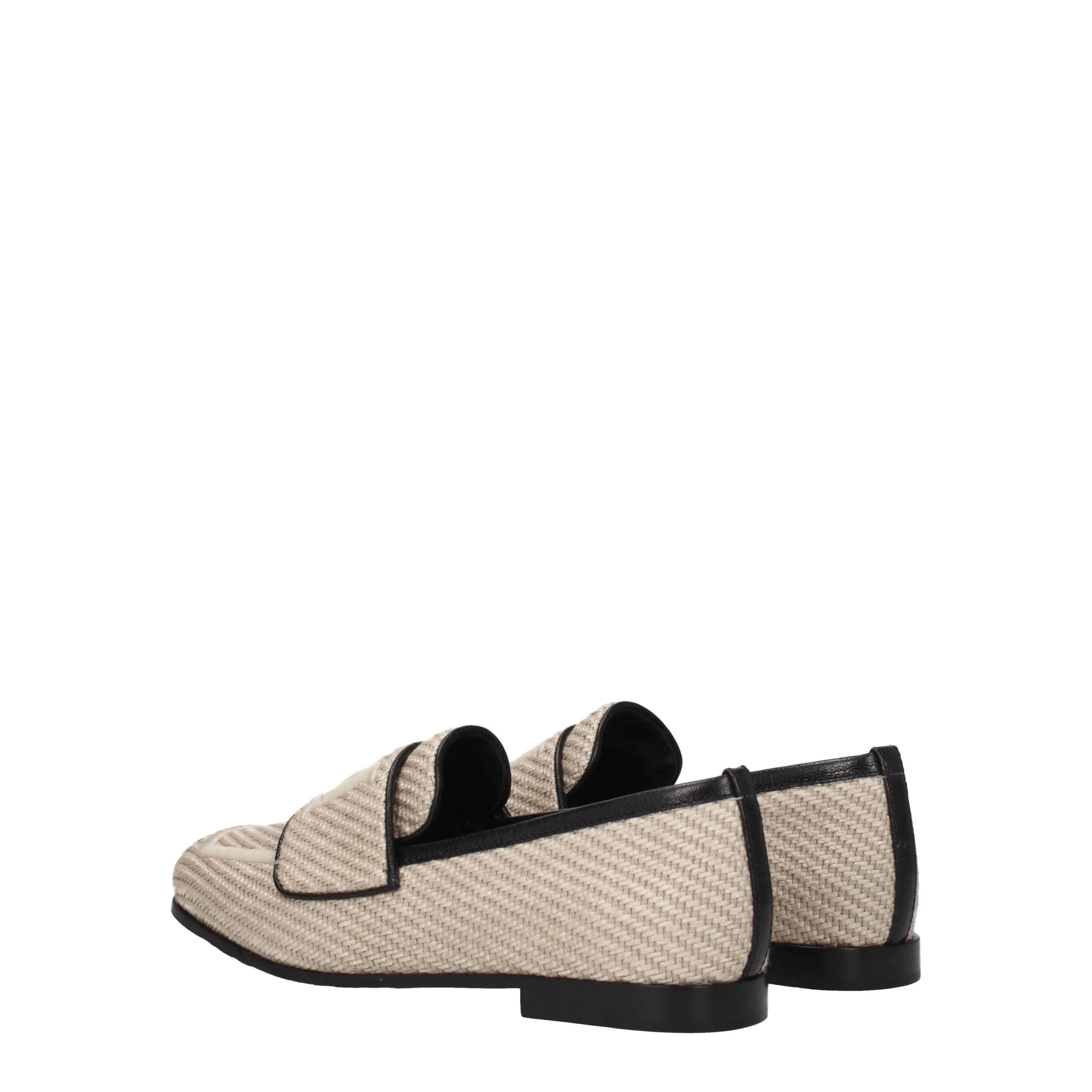 Max Mara Beige Fabric Slip-On Loafers - EU36/US6