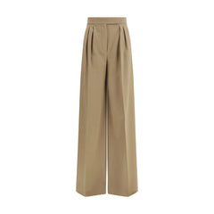 Max Mara Beige Fleece Wool Casual Pants