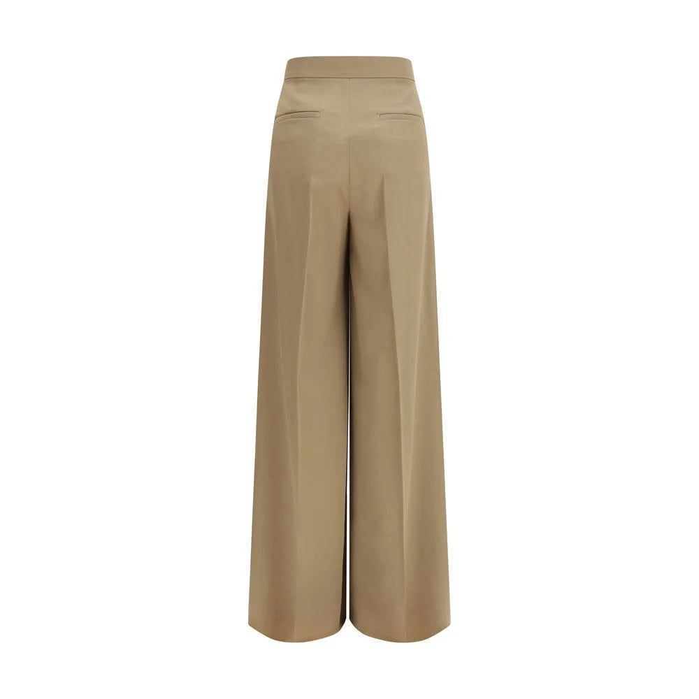 Max Mara Beige Fleece Wool Casual Pants
