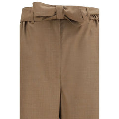 Max Mara Beige Fleece Wool Casual Pants - IT38 | S