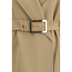 Max Mara Beige Fleece Wool Coat - IT38 | S
