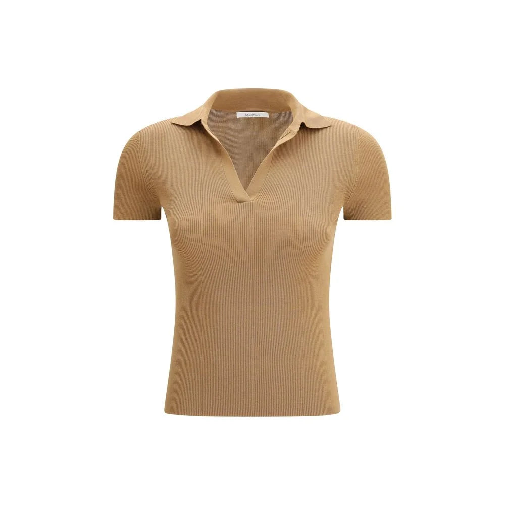 Max Mara Beige Fleece Wool Dress Shirt